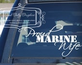 Proud Marine Wife vinyl vehicle decal