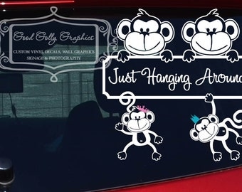 Stick family Monkey family vinyl vehicle decal