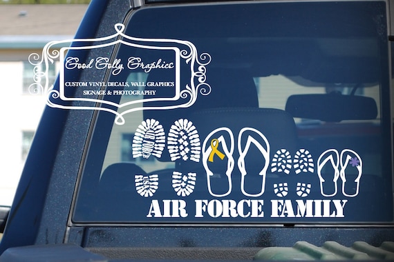 Stick family Proud military family vinyl vehicle decal