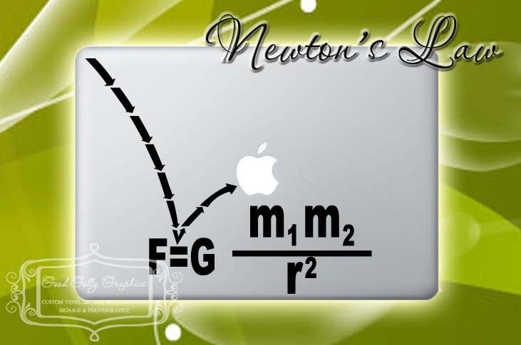 Macbook decal Newton's Law of Gravity