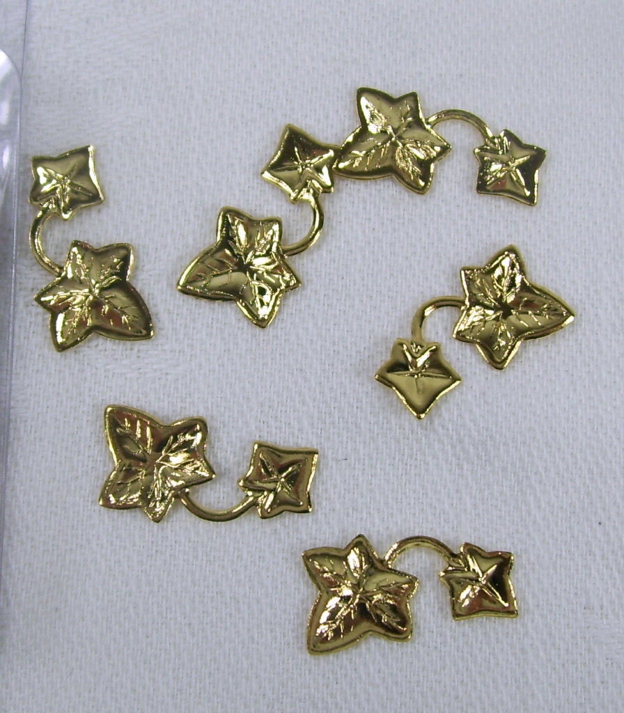 150 New Pieces Gold Plated Accent Findings Beading Ivy Leaves Vines