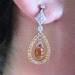Yellow topaz with yellow & white diamonds earrings