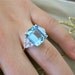 GIA certified aquamarine set on 14k white gold diamond ring.