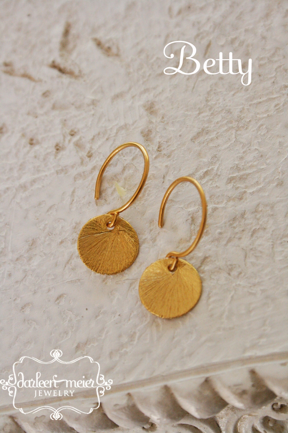 Betty tiny round gold disc earrings