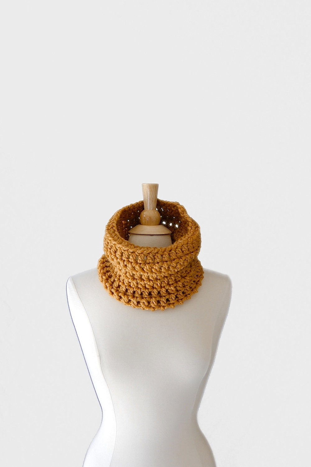 Honey Gold Crochet Neck Warmer, Cozy Winter Ski Accessories
