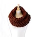 Chocolate Brown Oversized Crochet Infinity Scarf, Winter Fashion Accessories