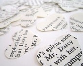 Paper Hearts Wedding Confetti -1000- wedding favors wedding decor vintage confetti Pride & Prejudice confetti Heart confetti Mr. Darcy