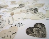 Shabby Chic wedding decor favors wedding confetti -1000 hearts- Romantic Mix Vintage Confetti rustic wedding love sheet music