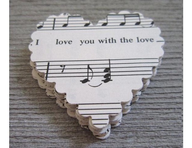 Wedding Decor Paper Hearts Wedding Confetti 250 hearts wedding decor wedding favors vintage sheet music vintage confetti diy wedding