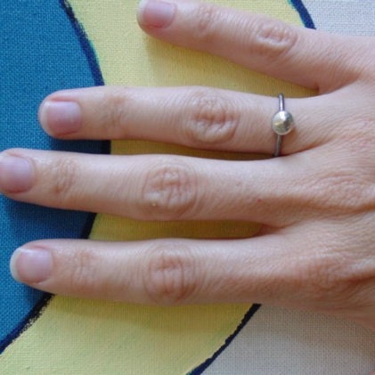 Sterling Pebble Ring