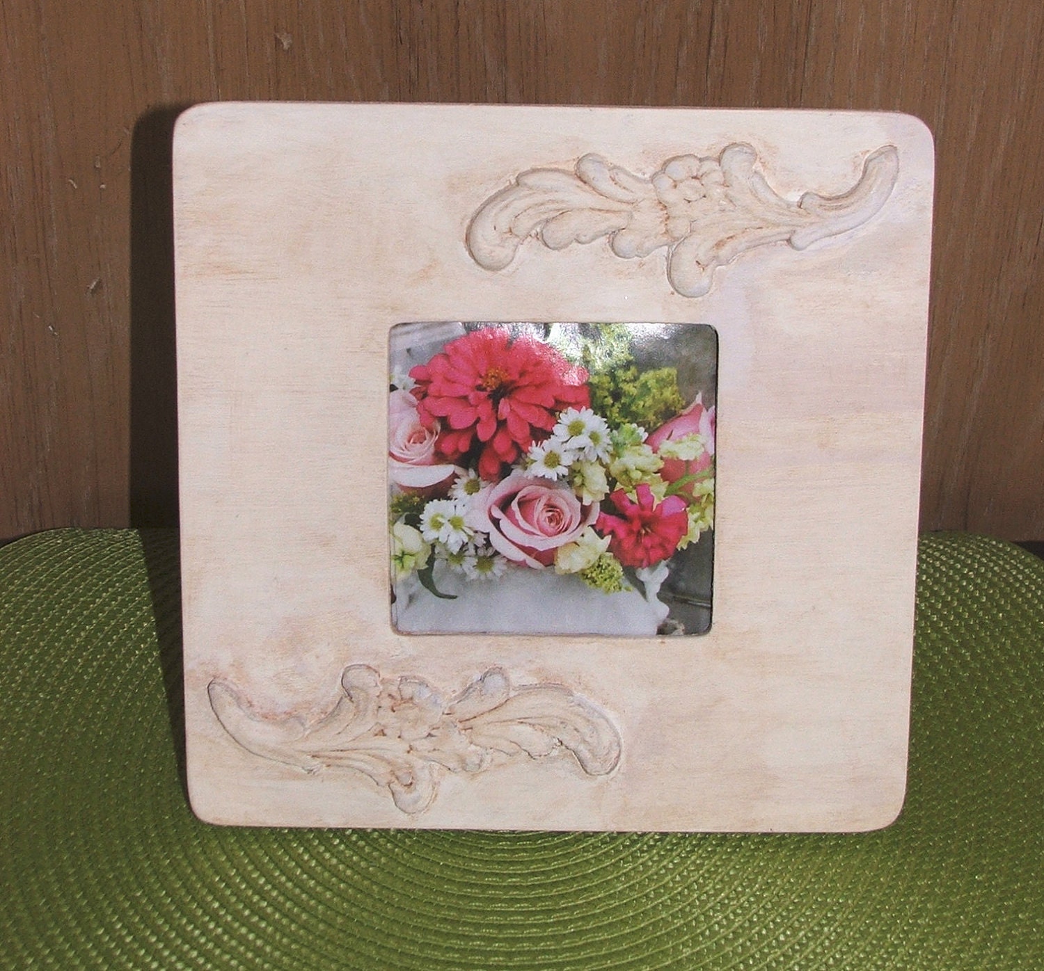 Antiqued White Frame - Shabby Chic, Rustic, Beach, Chippy Cottage, French Country, Wedding