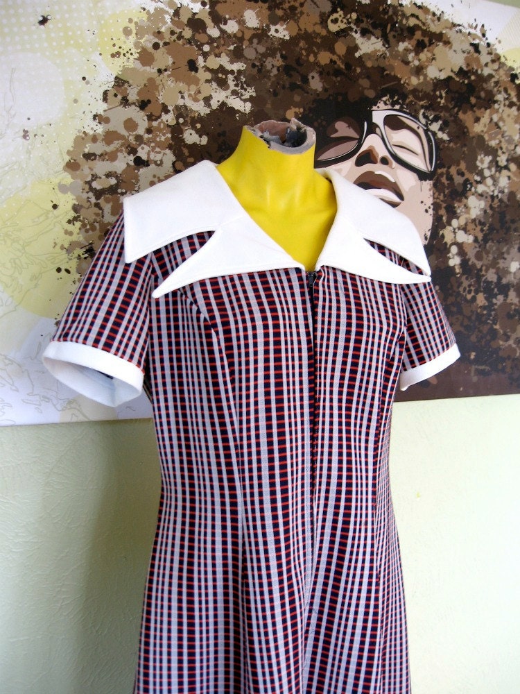 American Girl Vintage Red, White, and Blue Day Dress - Size Large