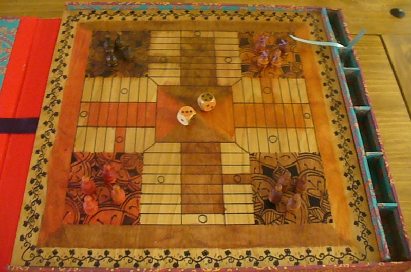 Hand Drawn Parchisi Board and Chalkboard