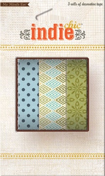 20% OFF SALE - 3 Roll Set My Mind's Eye Indie Chic Decorative Masking Tape / Washi Tape (32 ft. each) - Chevron, Polka Dot, & Floral