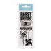 Set of 5 Clear Acrylic Stamps by Pebbles Inc - Pinwheels, Bunting Banner, Happy Birthday, You're Invited