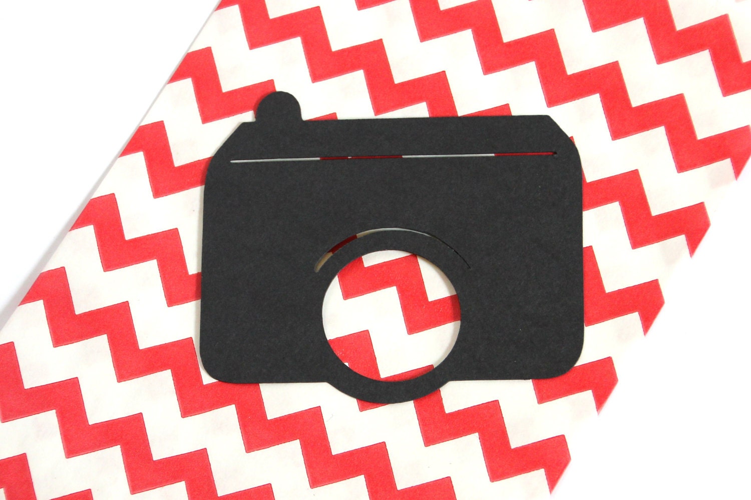 5 Die Cut Camera Embellishments (3 x 3.5 inches) in Black Smooth Cardstock