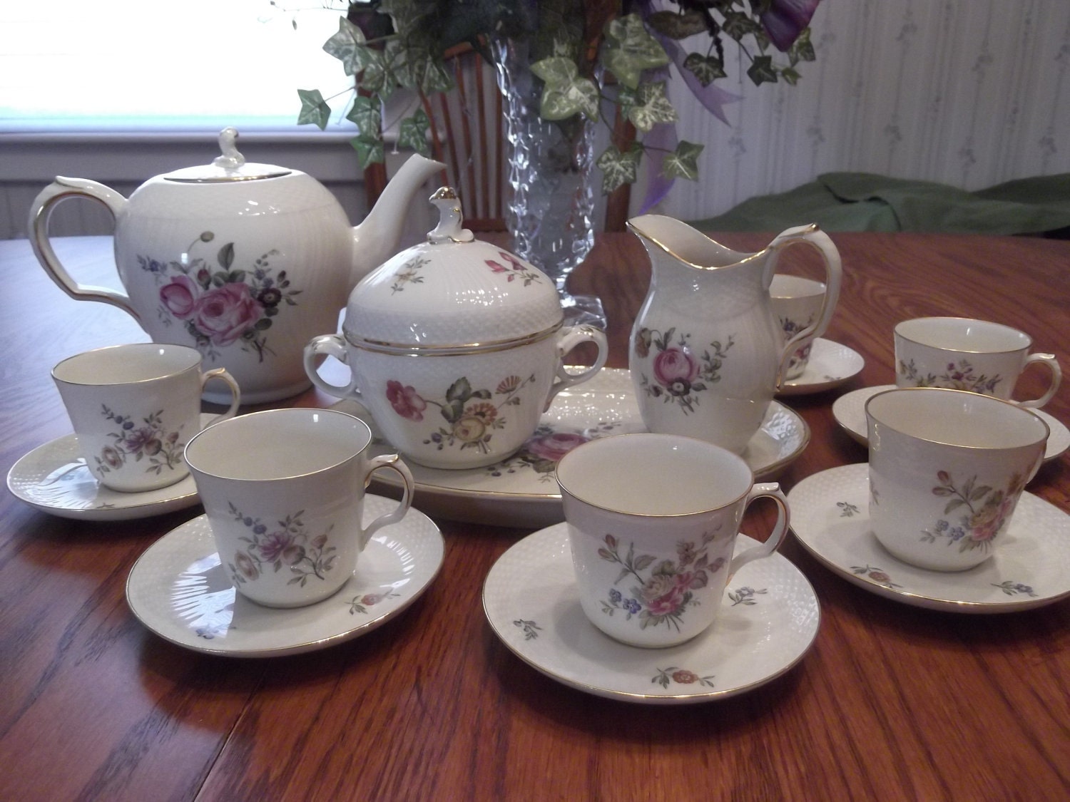 Royal Copenhagen Tea Set in the Frijsenborg pattern- circa 1950-1960's- FREE US Shipping