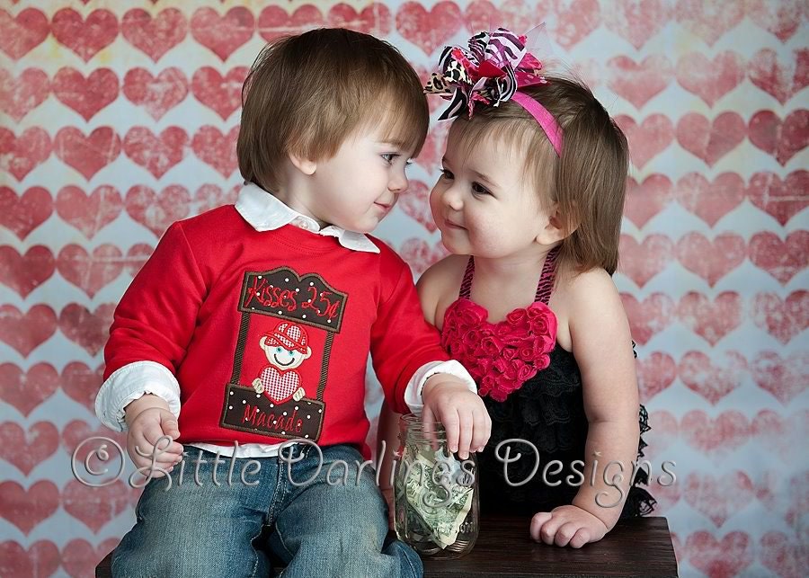 Kissing Booth - a Custom Appliqued and Personalized Boy's Valentine shirt