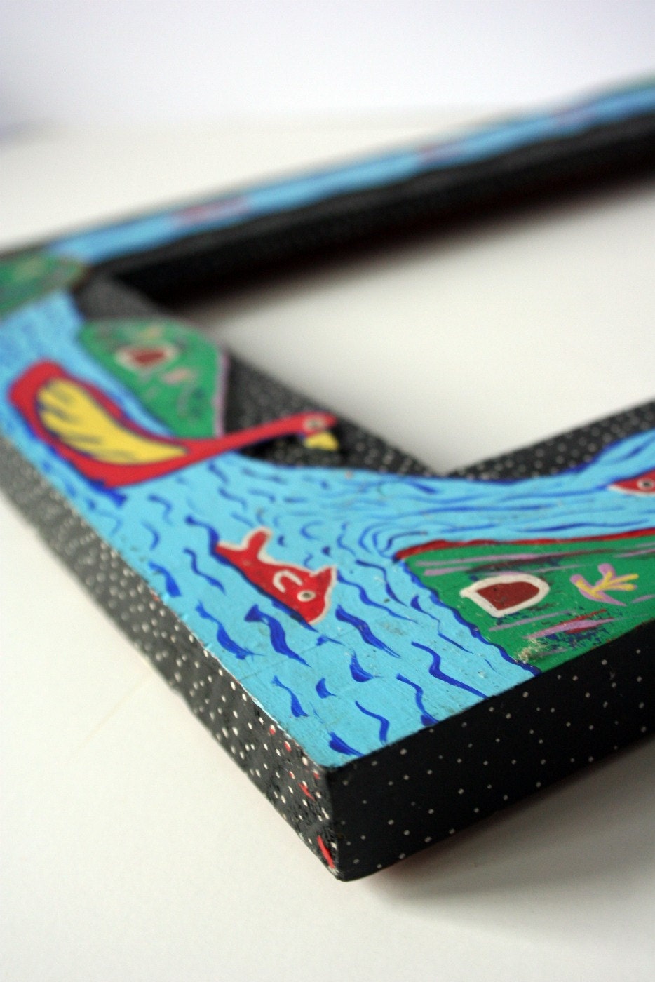 carved wooden mexican folk art frame: mighty finds