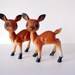 vintage deer big eye figurines- set of two