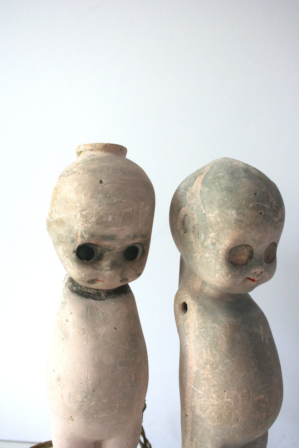 vintage chalkware kewpie dolls, set of 2