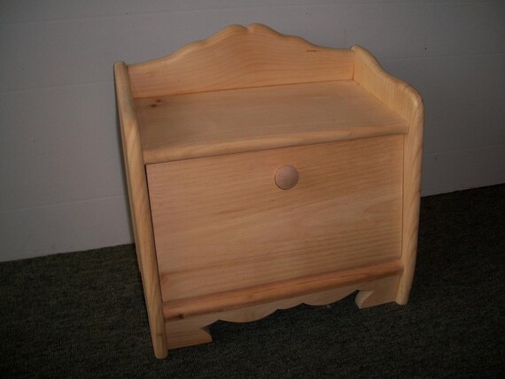 Country Bread Box Unfinished by HoleeStarsFurniture on Etsy