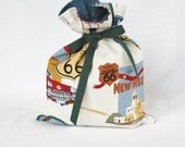 Fabric Gift Bag Itty Bitty - Road Trip