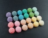 24 pcs 15mm Resin Flower Cabochon Cameo Covers Mixed Colors