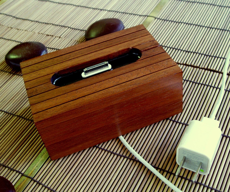 iPhone Cradle - Sync and Charge w/o Removing Your Case - Reclaimed Brazilian Hardwood