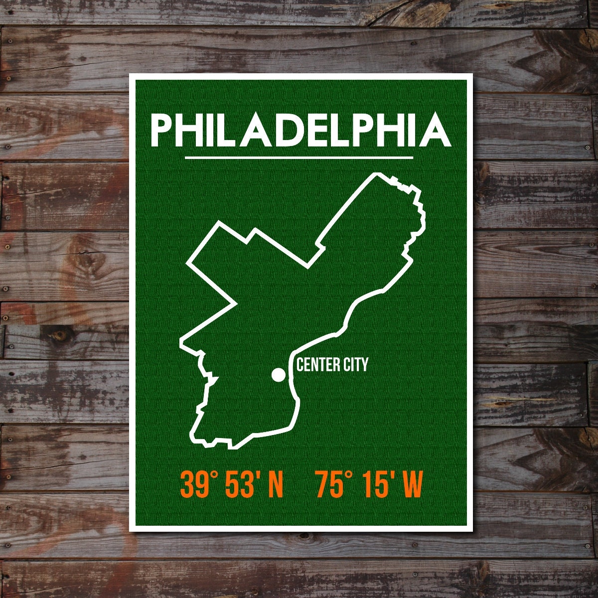 Philadelphia Art Poster, City Map, Latitude Longitude, Typographic Print, Minimalist Art, Fresh Trend, Size 18x24