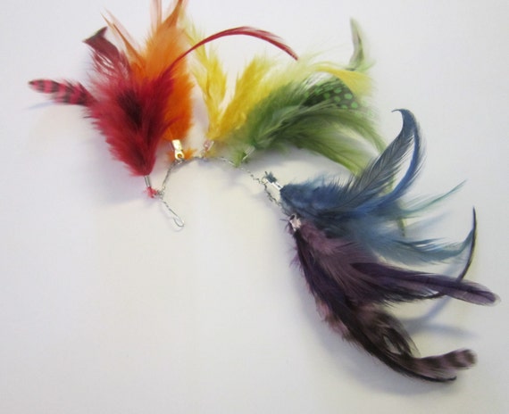 SALE Unlimited Feather Ear Cuff Rainbow OOAK