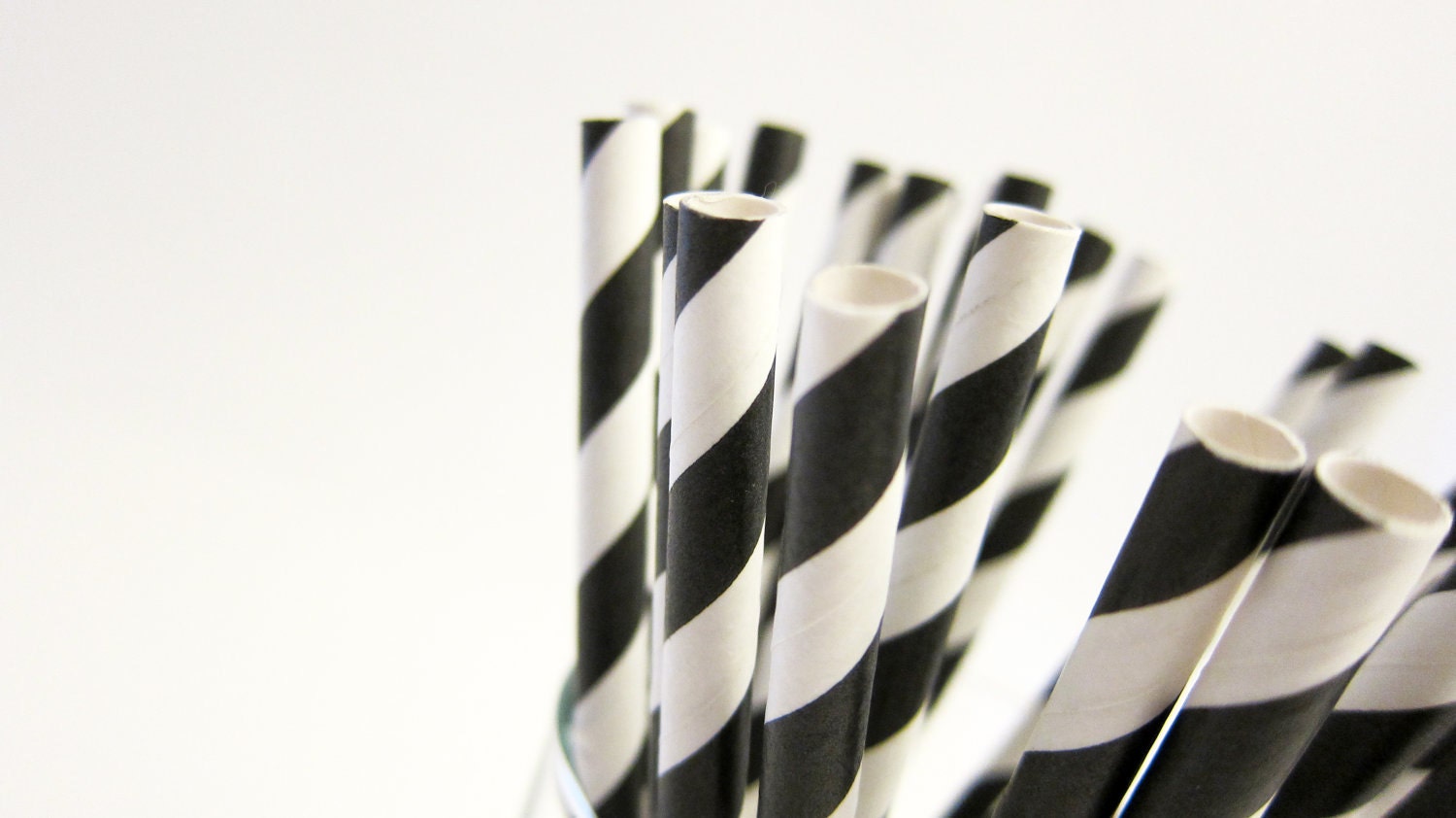 25 black striped Paper Straws, AND Digital DIY straw tags (your color choice) Party Striped Straws biodegradable