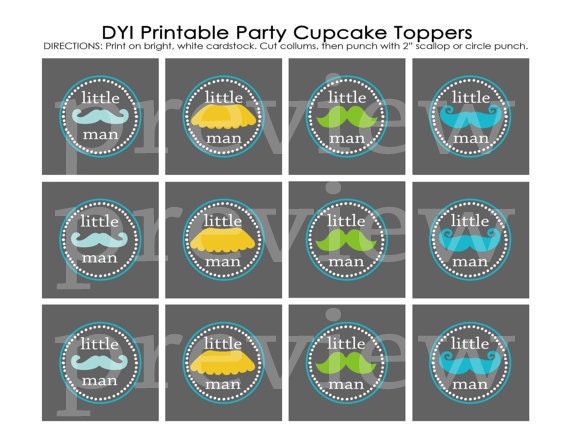 Baby boy shower invitation, mustaches, little man, digital, printable file (item 1263)