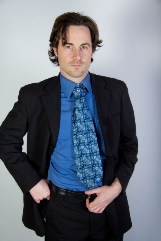 SALE - The Groovy Wallpaper Tie: Light & Dark Blue Tie with Blue Swarovski Rhinestones