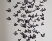 Monarch Butterfly Chandelier  Mobile - Black Grey Night