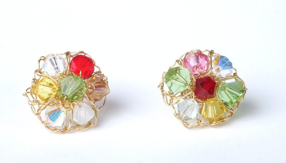 Freedom Flower Earrings- 14K Gold Filled & Swarovski Crystals