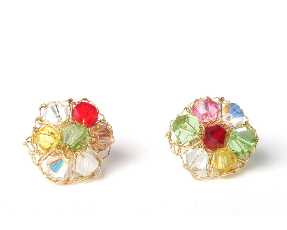 Freedom Flower Earrings- 14K Gold Filled & Swarovski Crystals
