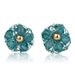 Blue Post Earrings - 14K Gold Filled and Turquoise Swarovski Crystals
