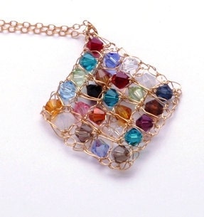 Crochet Necklace - 14k Gold Filled Diamond Shaped