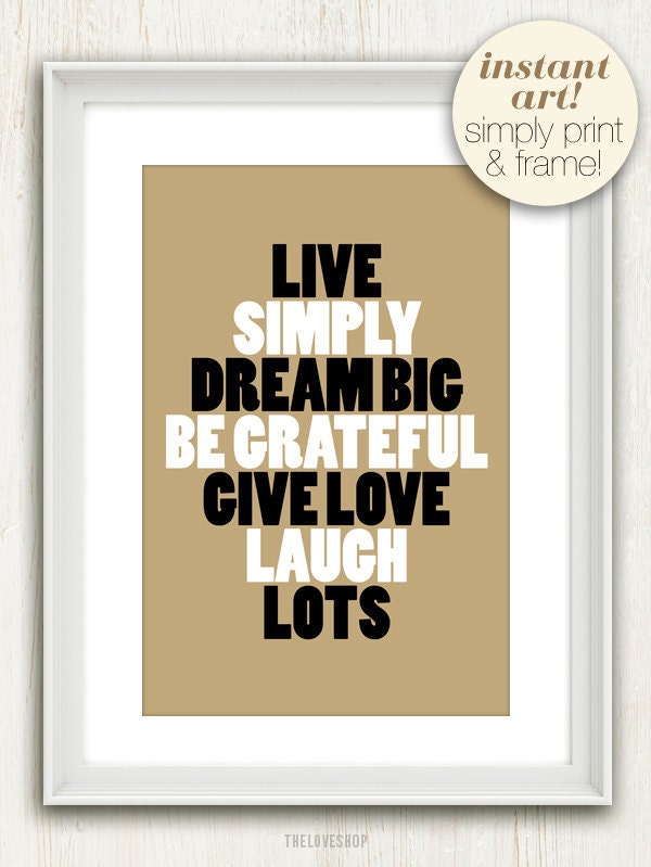 Live Simply (in Natural, Black and White) No. 015 - 4x6 Printable Digital Download Collage Sheet. FREE Delivery via email