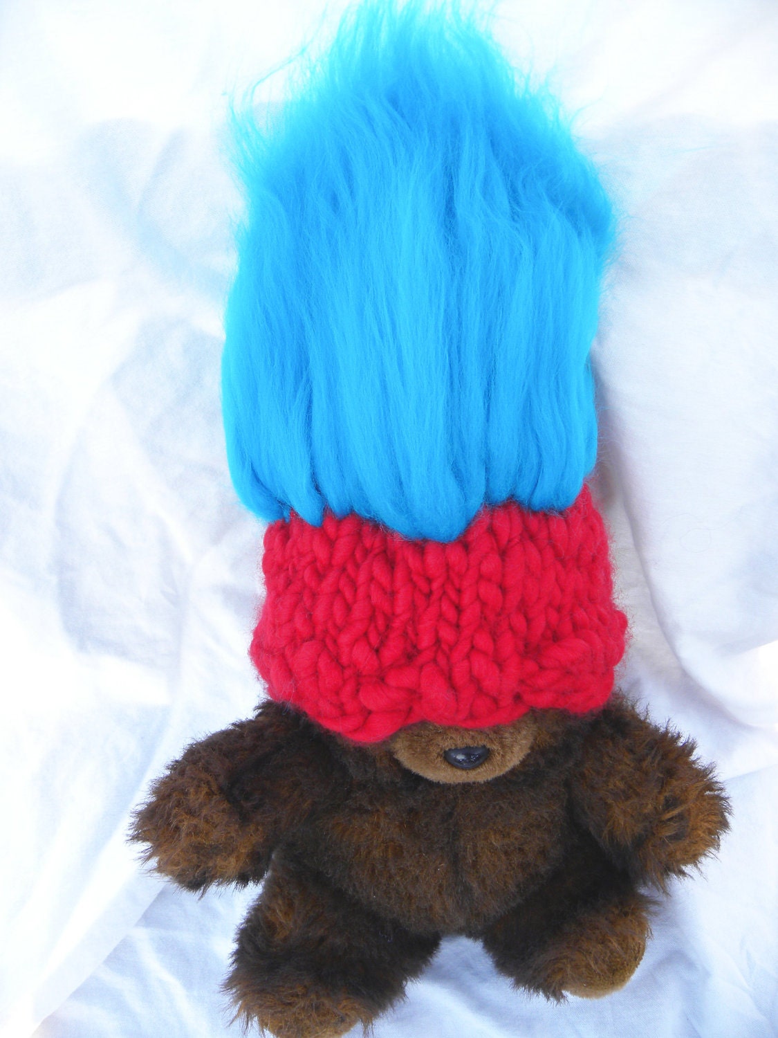 TROLL DOLL-Baby Hat Knitting PATTERN- Thing One, Thing Two-For Baby Photography Prop- Uses Handspun Yarn, in 2 Sizes