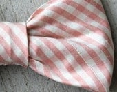 Pink Silk Plaid Bow Tie and matching suspenders for boys - Clip on