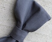 Men's Solid Coal Gray Bow Tie - clip on