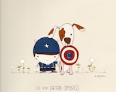 C is for Captain America Print 6 x 6