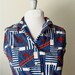 70s Cropped Top / Nautical Print / Sleeveless / Bow Tie at Waist / by Jeanie / Size Medium