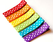 Baby Hair Clip - Baby Girl Hair Clip - Toddler Hair Clip -Rainbow Polka Dot Simple Clips Set of 6