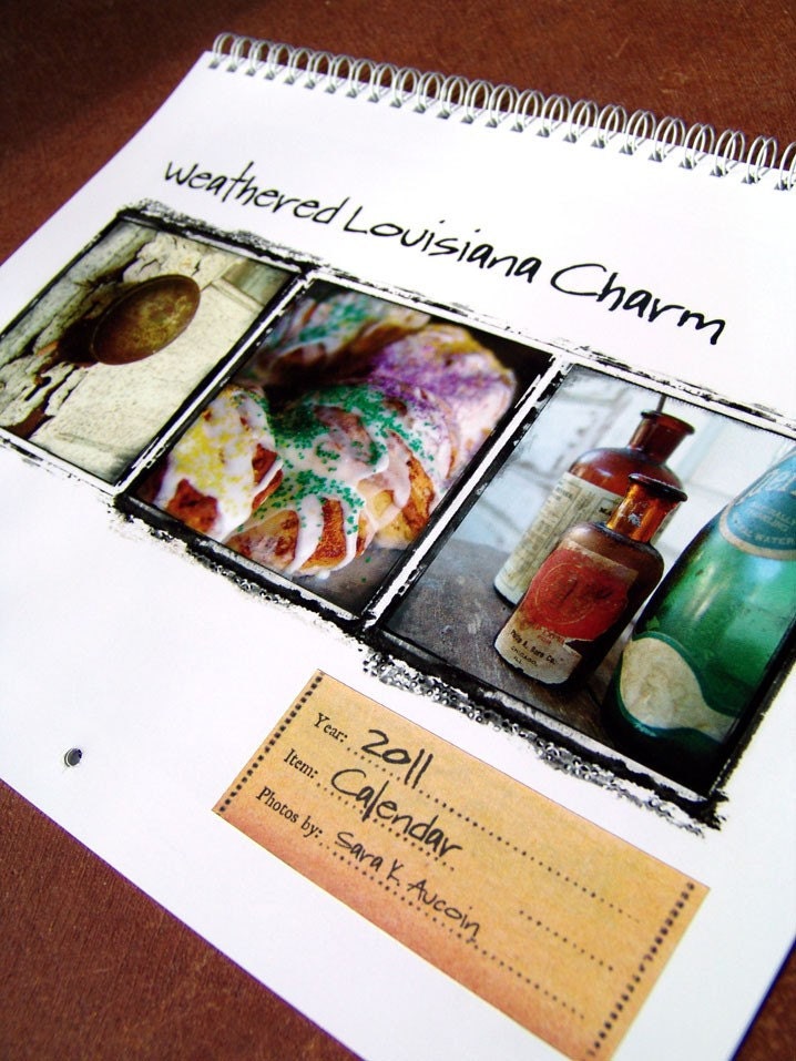 2011 Wall Calendar - Fine Art Photography - Weathered Louisiana Charm - 11x17, spiral bound - IN STOCK