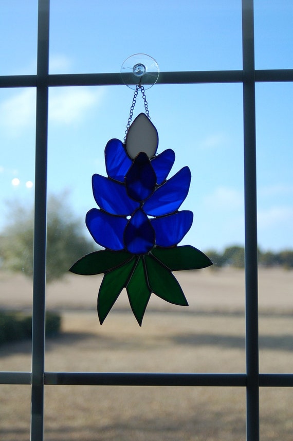 Stained Glass Bluebonnet By Ledbyglass On Etsy