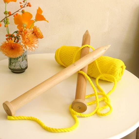 Large Knitting Needles Wooden Size 50 Knit It Big by Splinkville