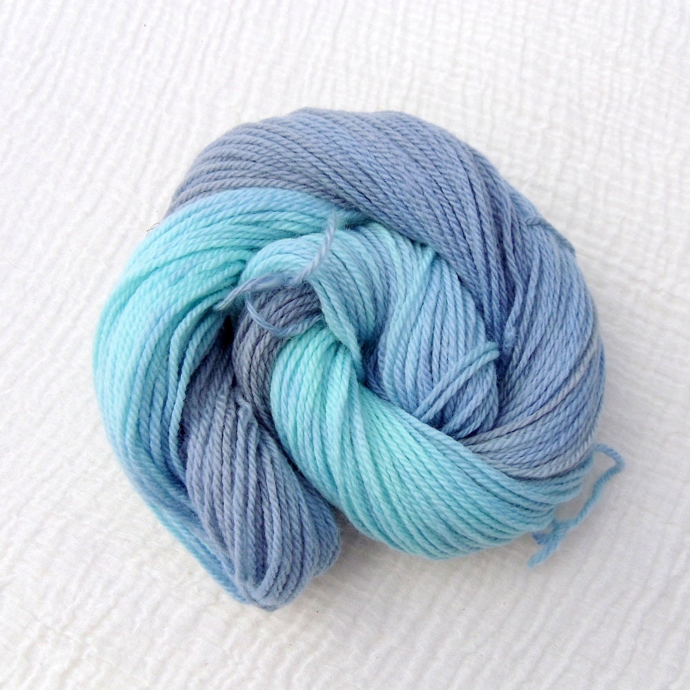Hand Dyed BFL Aran Yarn - Bluebird